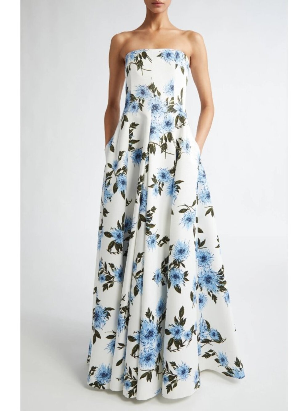 $3325 Emilia Wickstead Ragna Women's Floral Strapless Gown Maxi Dress Size 12
